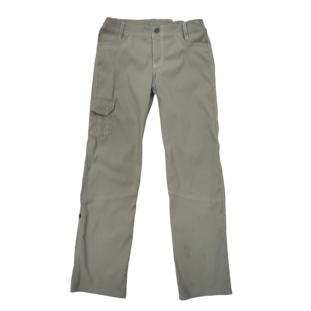 Kuhl Hiking pants girls size 12 Large khaki Cargo style Roll up button tabs